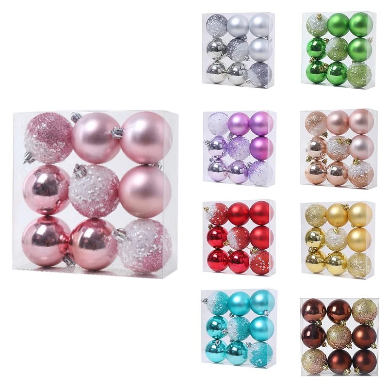 

9 PCS Christmas Ball Ornaments Xmas Tree Decorations Hanging Balls For Home New Year Party Decor - 2.36Inch