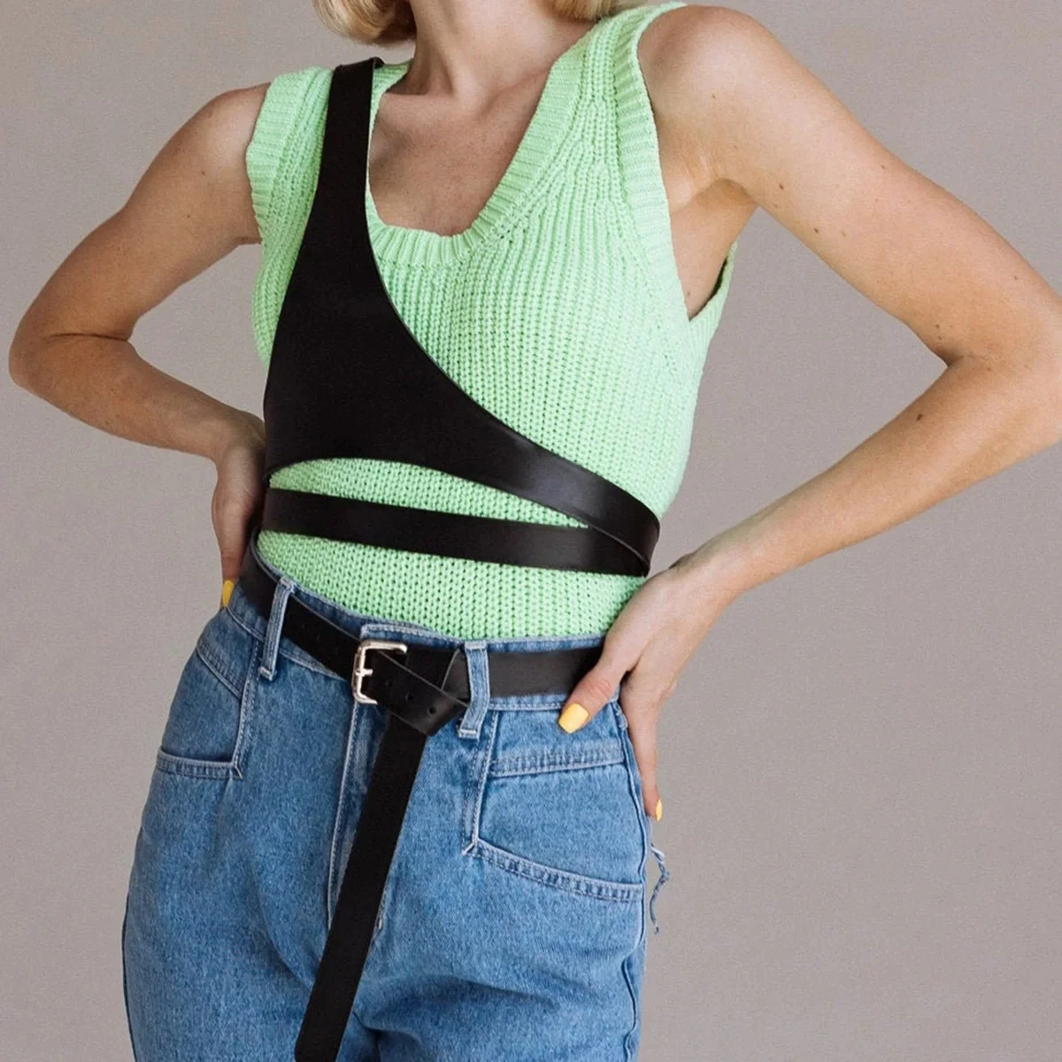 Сексуальные черные ремни из искусственной кожи модные для тела женское белье в