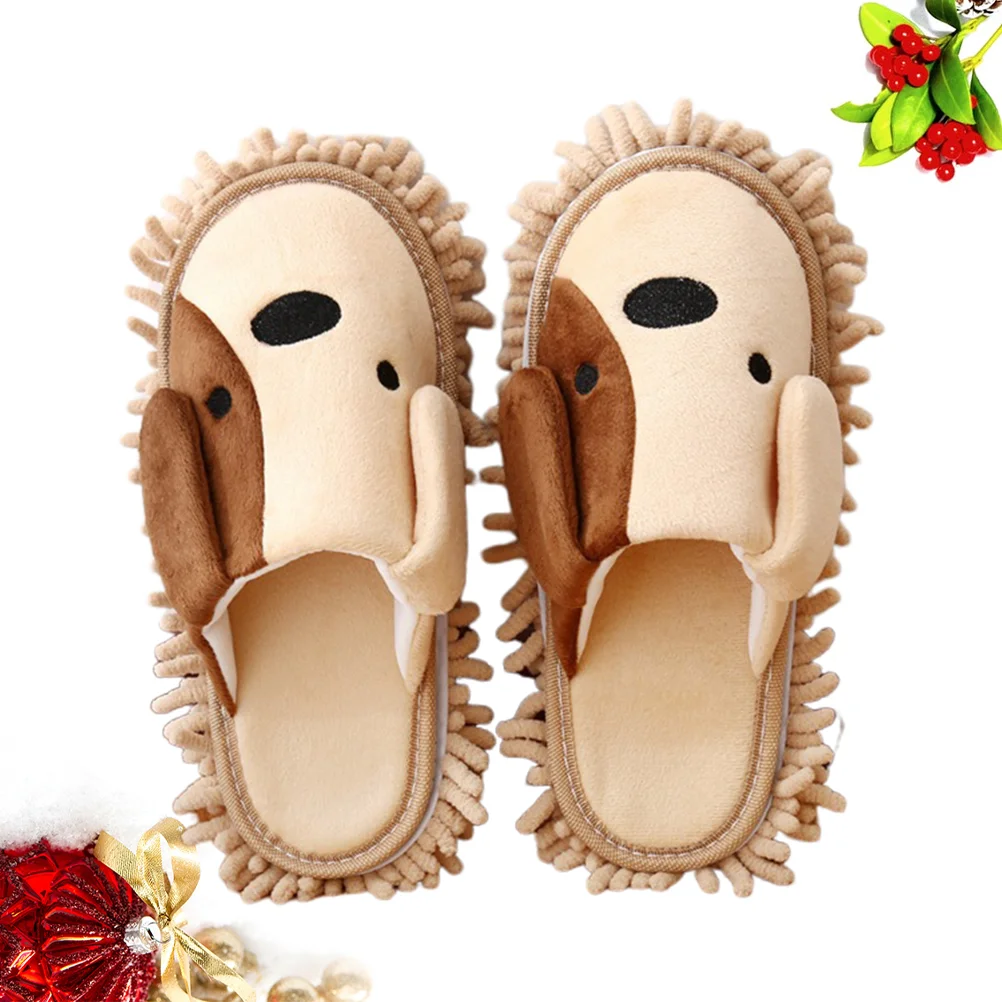 

1 Pair 1 Pair Mop Cleaning Dusters House Slippers Shoes Chenille Microfiber Floor Slippers Lazy Unisex Slippers- Size