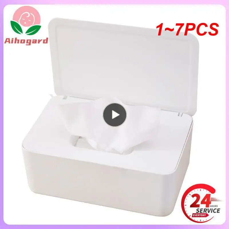 

1~7PCS wet and tissue box baby portable plastic baby wet wipes napkin press tissue box holder container baby care