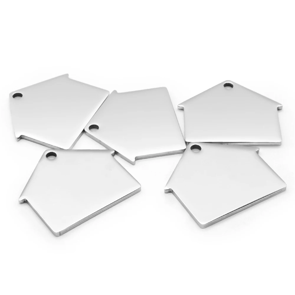 

20Pcs Dog Id Tag Anti-lost Mirror Stainless Steel House Keyring Blank Engraving Accessories Pendant Label Dropshipping