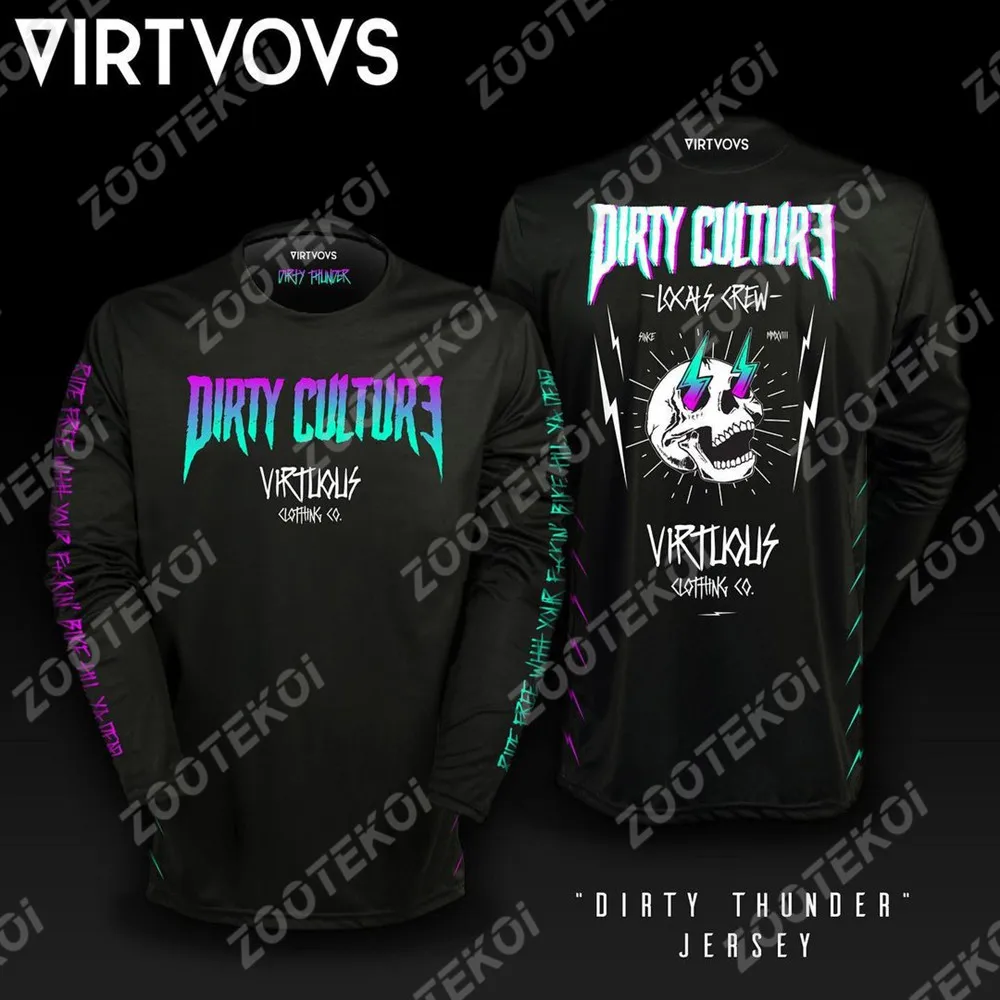 

Virtuous Motocross Cycling Jersey Downhill Ride Race Mountain Bike Endurance Suit DH MX Crazy Adventure Off-Road T-Shirt
