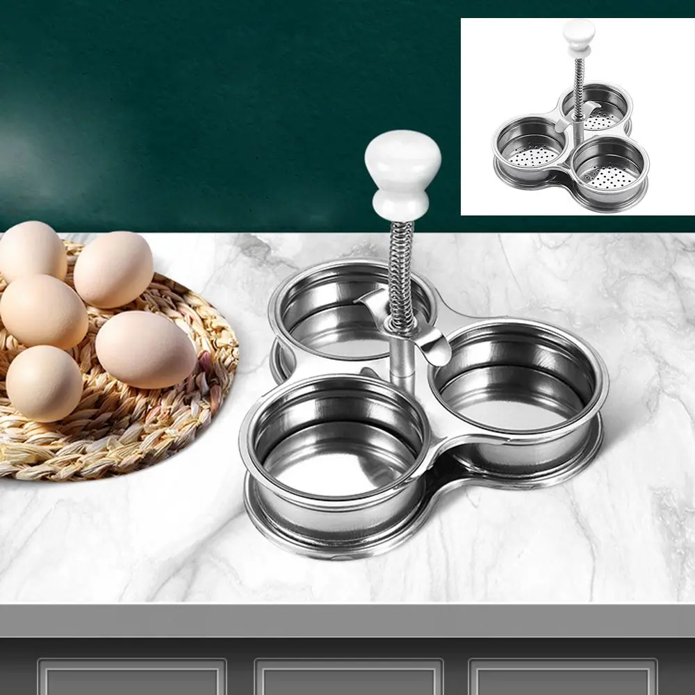 

Food Gadget DIY Nonstick Omelette Pancake Maker 3 Grid Fried Egg Mold Egg Cooker Egg Shaper