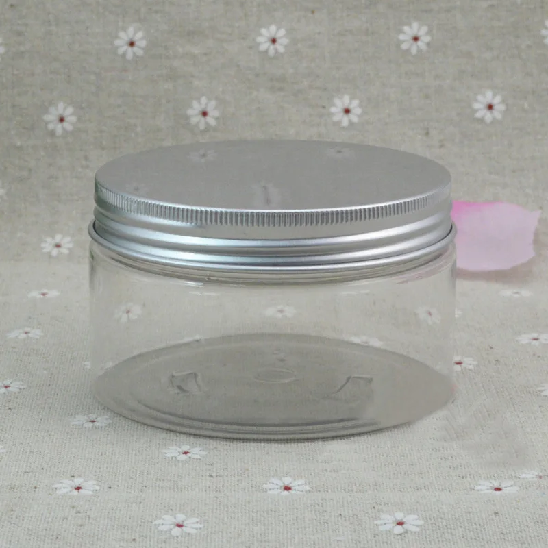 Прозрачная пластиковая бутылка/банка/горшок с крышкой нескольких цветов 250 г