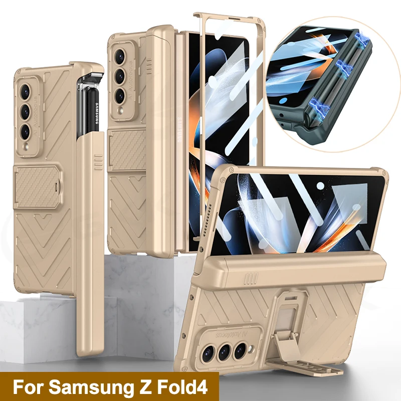 Оригинальный чехол GKK для Samsung Galaxy Z Fold 4 магнитный шарнир держатель ручек