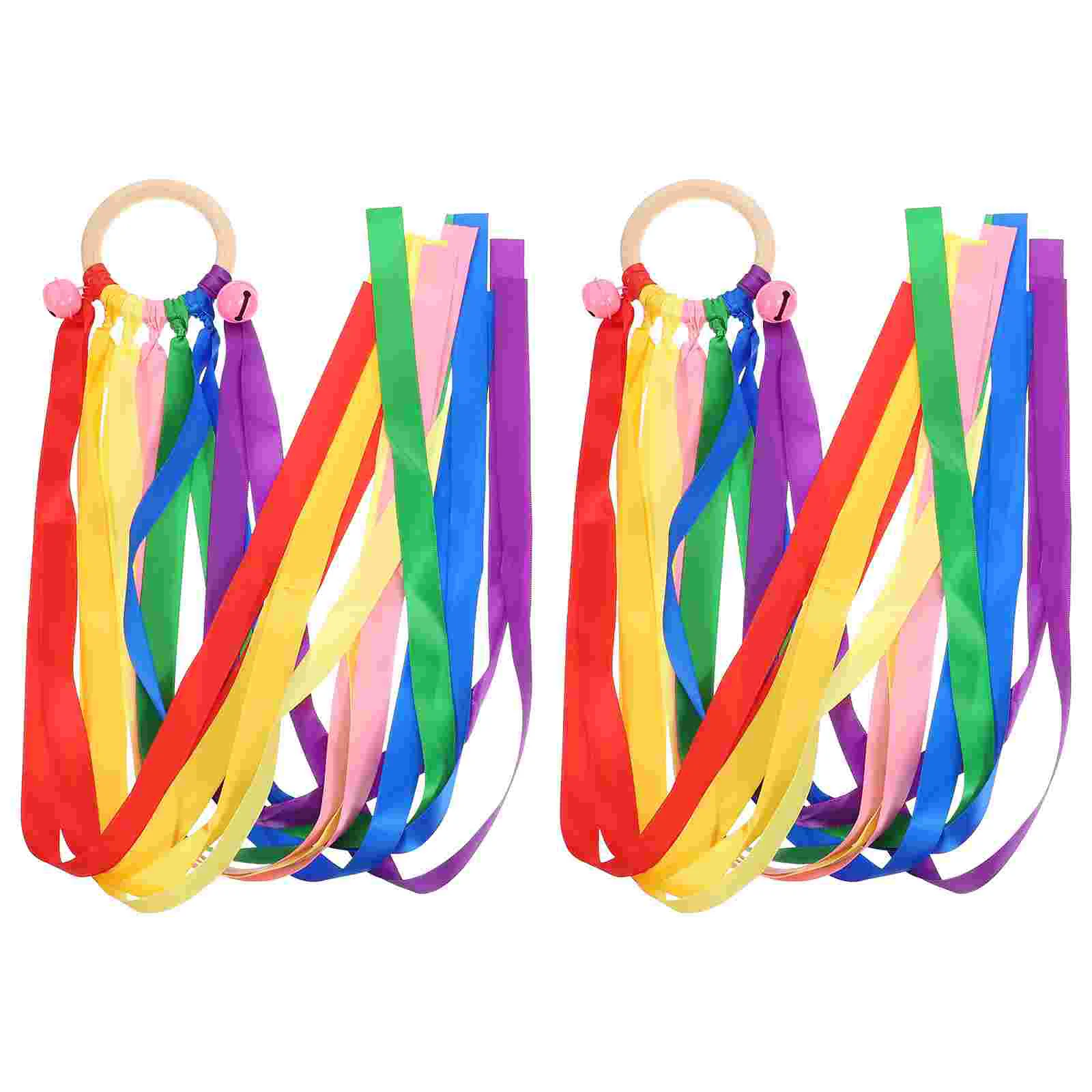 

Dance Streamers Ribbon Rainbow Kite Hand Dancing Toys Diyrod Ring Toy Streamer Montessori Educational Ribbons