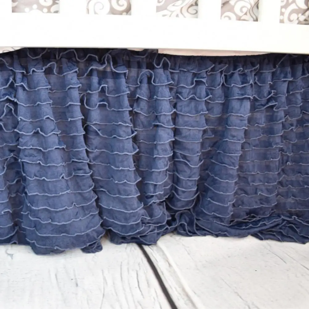 

3Pcs Practical Baby Nursery Crib Bed Skirt Bedding Accessory Toddler Bedskirts Compact Washable