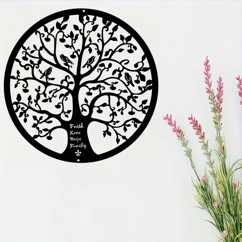 Современный Черный Металлический Настенный Декор Деревянная Скульптура Жизни