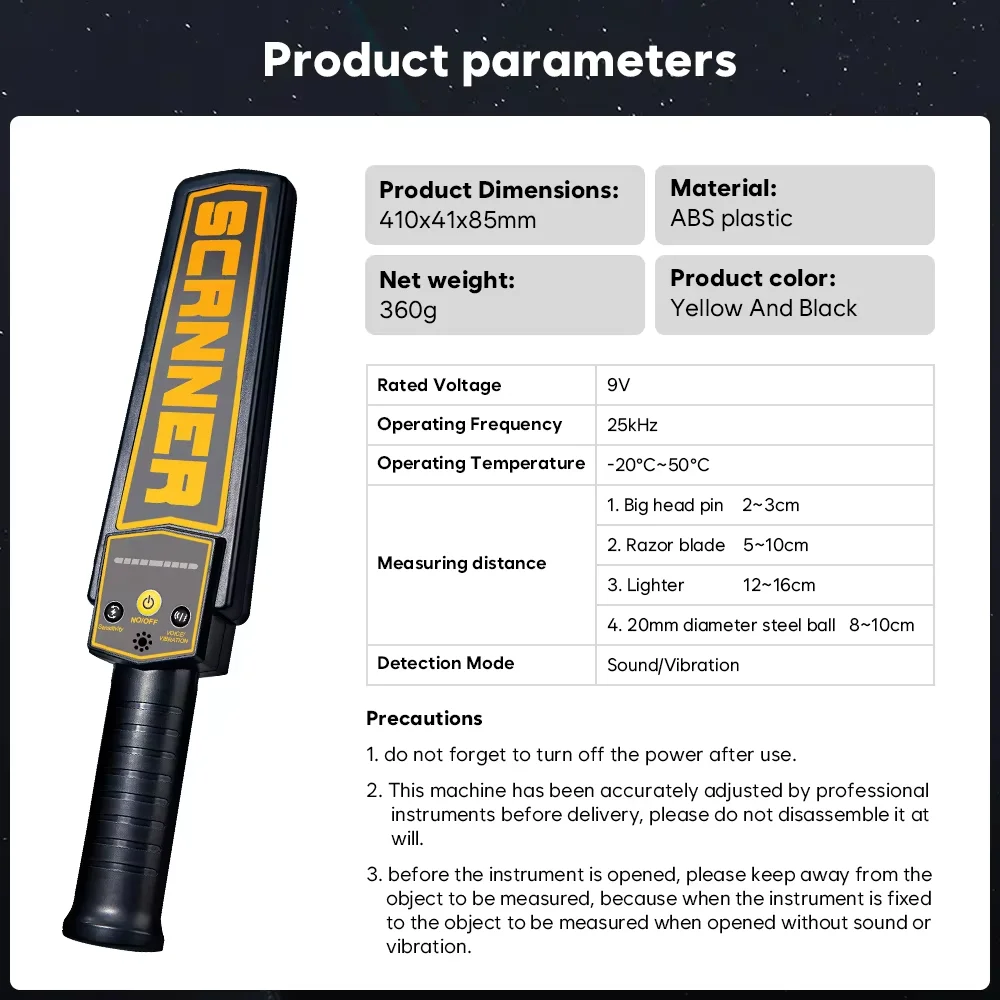 Высокочувствительный металлоискатель 9 В 6F22