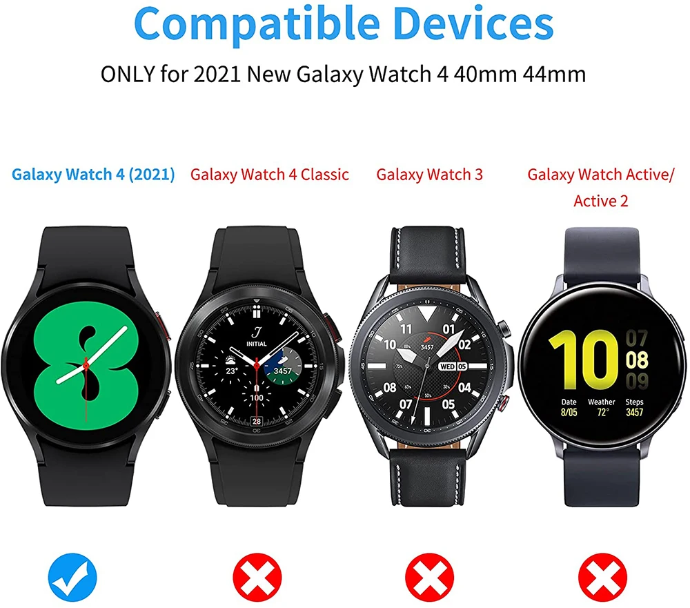 Стекло и чехол для Samsung Galaxy Watch 4 PC 40 мм 44 часов всесторонний противоударный бампер