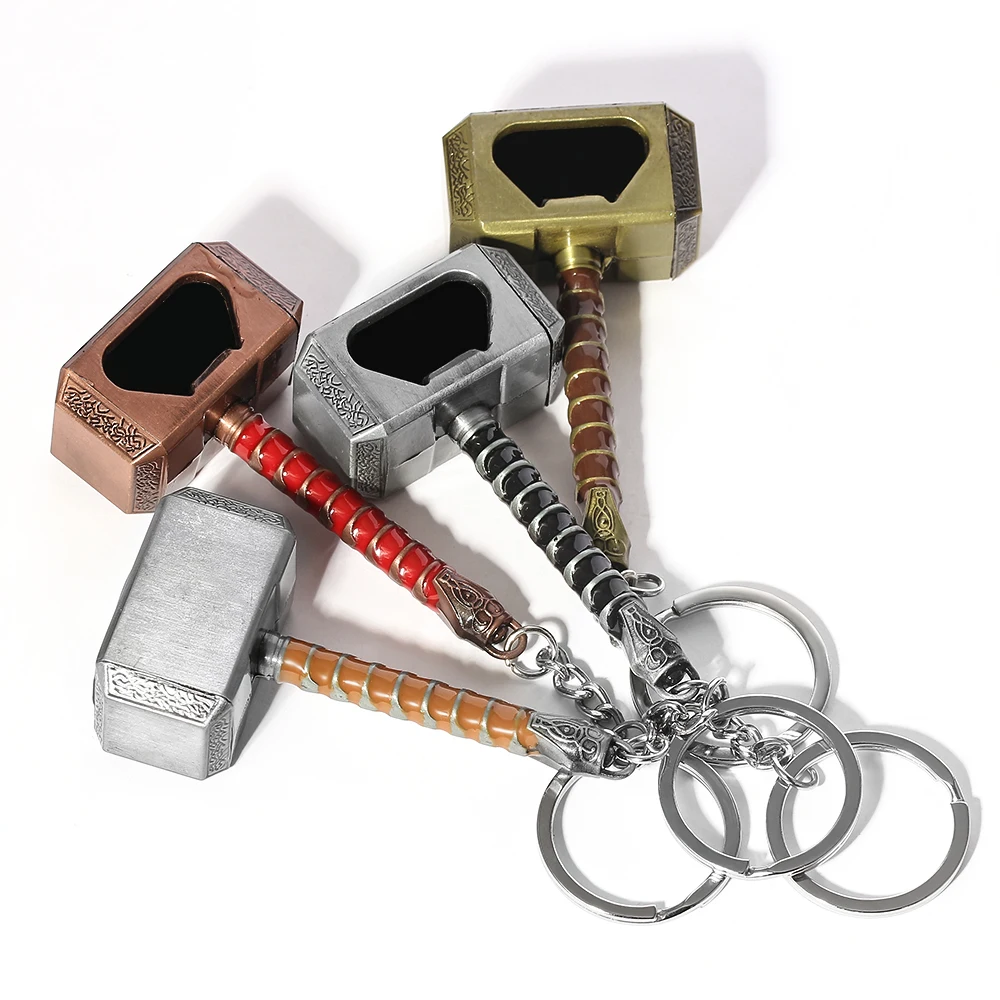 

Marvel The Avengers Thor Hammer Metal Key Chain Keyring Men Women Key Holder Car Keychain Accessories Backpacks Gift