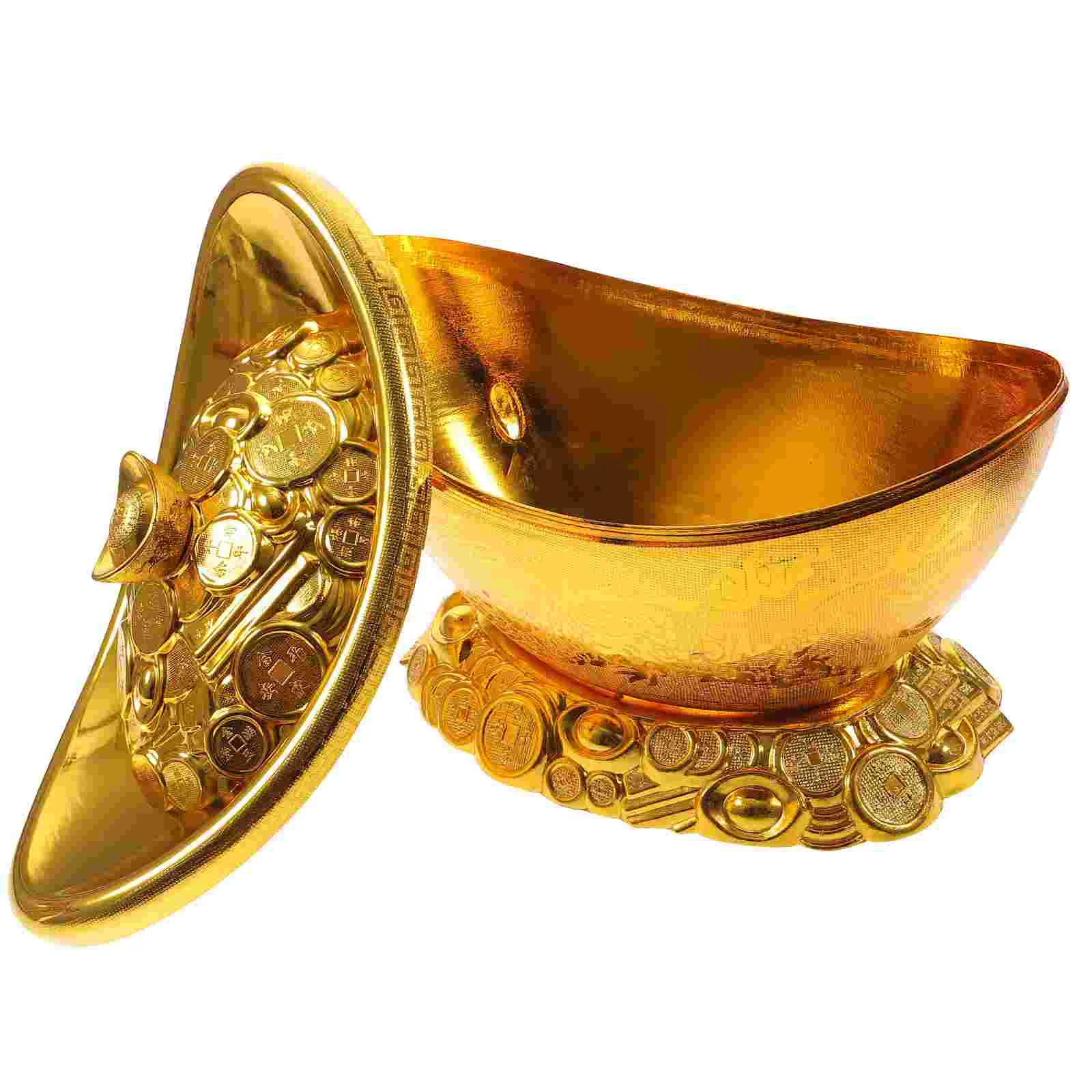 

Home Ornament Chinese Gold Ingot Decoration Sculpture Adornos Para Yuan Bao Happy Candy Box