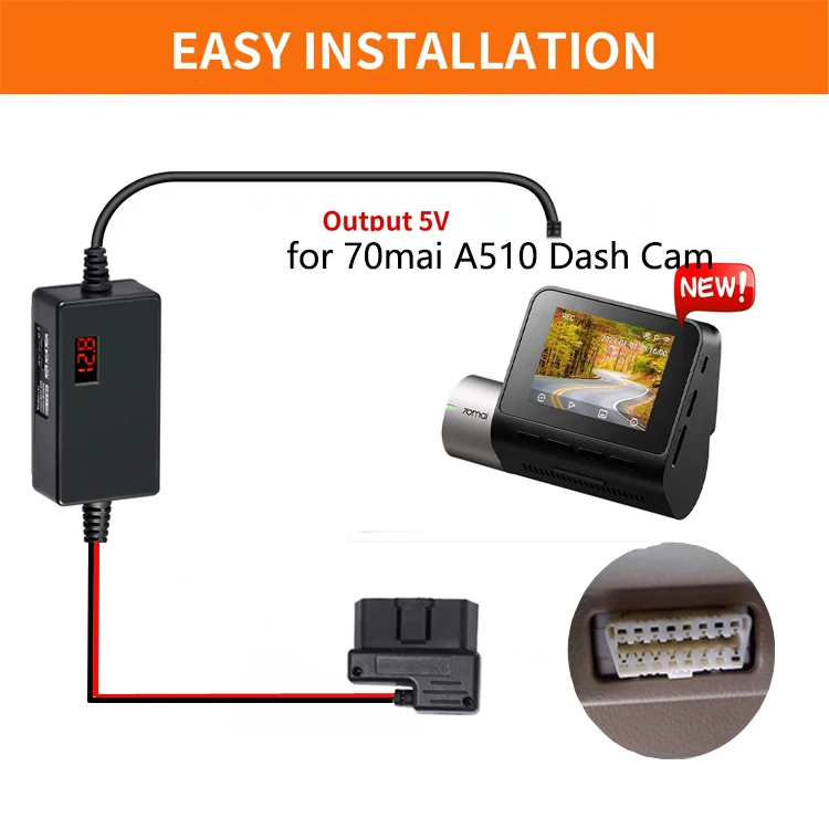 Фото Кабель питания REDTIGER для видеорегистратора OBD, USB-C, 3 м, 12В-24В на 5В, с защитой от низкого напряжения №5