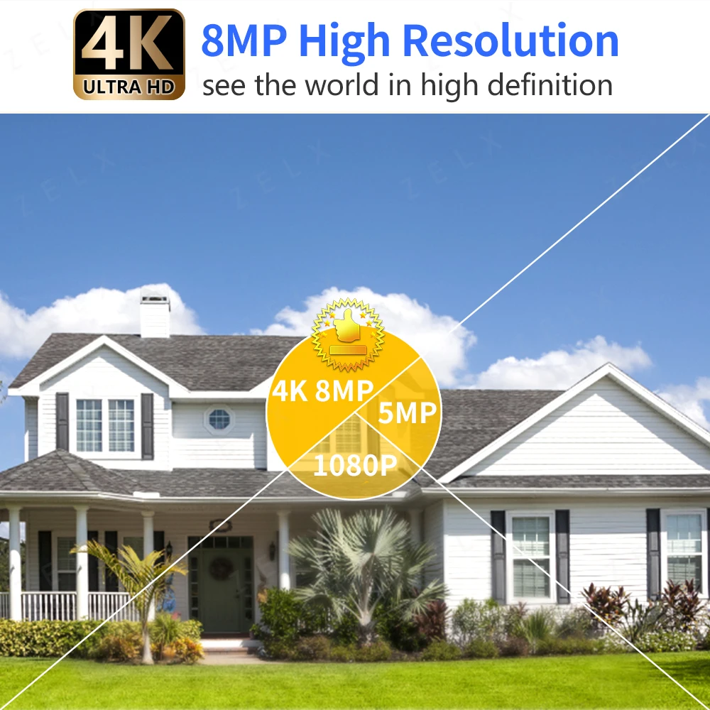8MP IP Camera PTZ Outdoor 4K Wireless WiFi Security Cam 5MP 3MP AI Human Detection 1080P Video Surveillance CCTV ONVIF iCsee P2P |