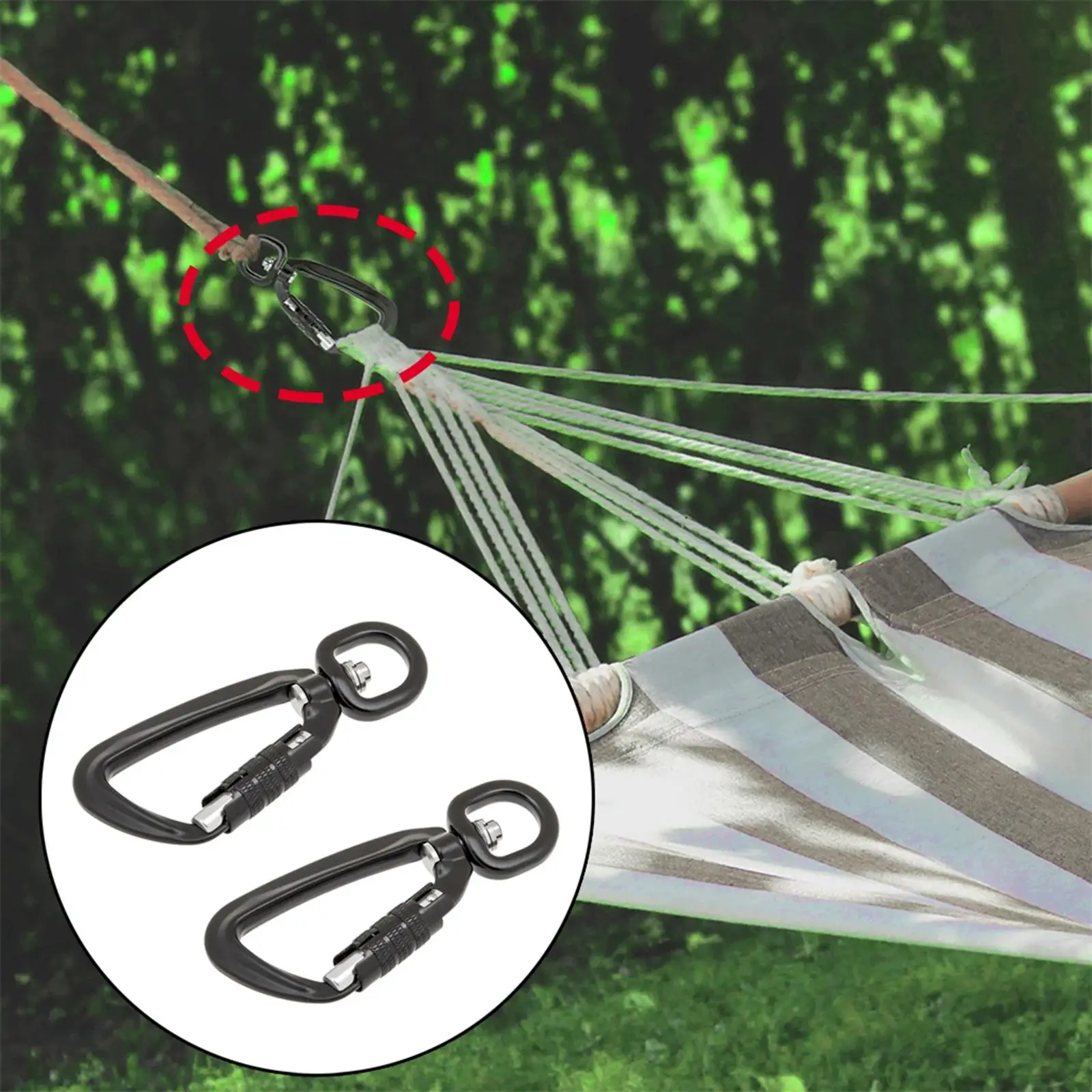 

6pcs/set Self Auto Lock Carabiner Swivel Rotating Rings D Shaped Hanging Buckle Outdoor Keychain Hook for Outdoor Camping Hiking