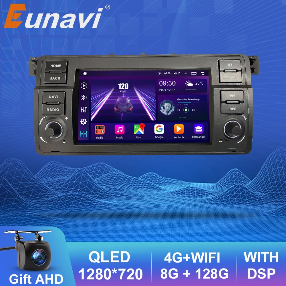 Eunavi 4G Android 10 Car Radio Multimedia Video Player For BMW E46 Coupe (M3 Rover) 318i 320i 325i 1998-2006 2DIN 2 DIN Carplay