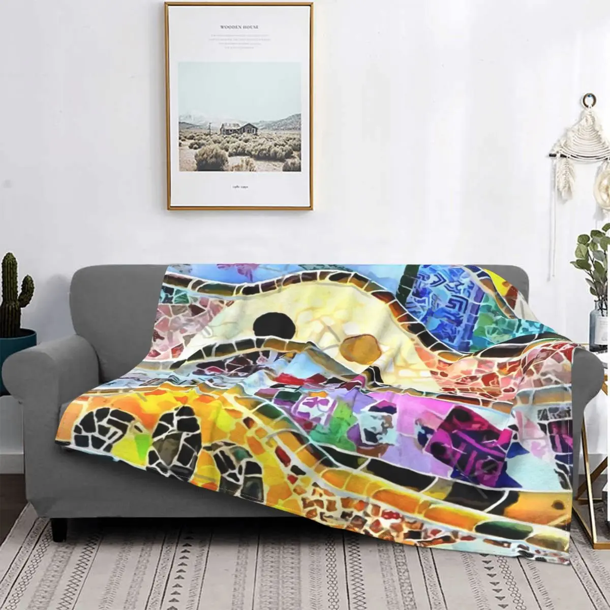 

Manta de mosaico de Barselona, edredón a cuadros para cama, de verano, 1 manta