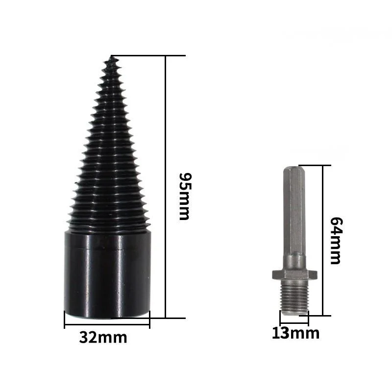 

Сплиттер для древесины 32 мм, деревообрабатывающий инструмент для быстрого разделения древесины, черный сверлильный инструмент, сверло для древесины с шестигранным хвостовиком