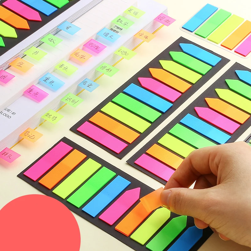 

Fluorescent Book Sticker Label Desk Organizer Index Label Cute Stationery Stickers Kawaii Tabs School Supplies Christmas Sticker
