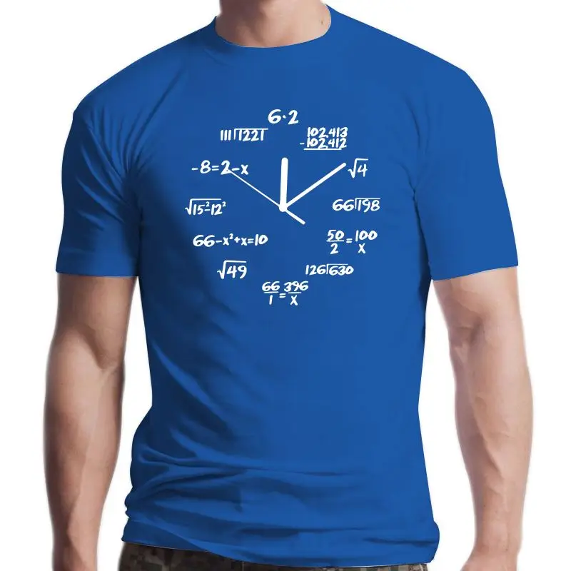

Новая забавная Мужская футболка из 100% хлопка с принтом математических часов, повседневная мужская футболка с коротким рукавом и круглым вы...