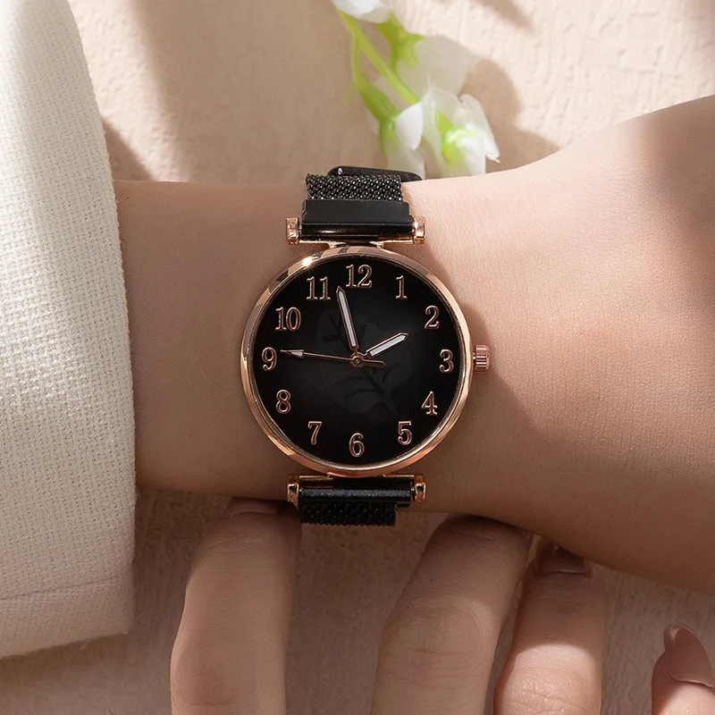 Модные цифровые женские часы с листьями для студентов впитывающие железные