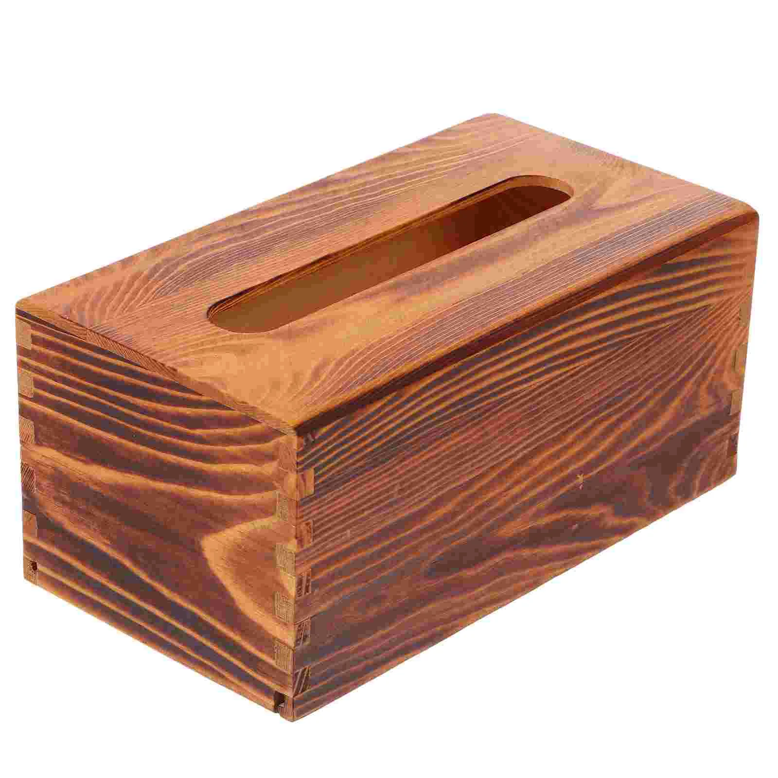 

Wooden Tissue Box Household Case Car Stand Holder Storage Container Napkin Organizer Paper Towel Dispenser