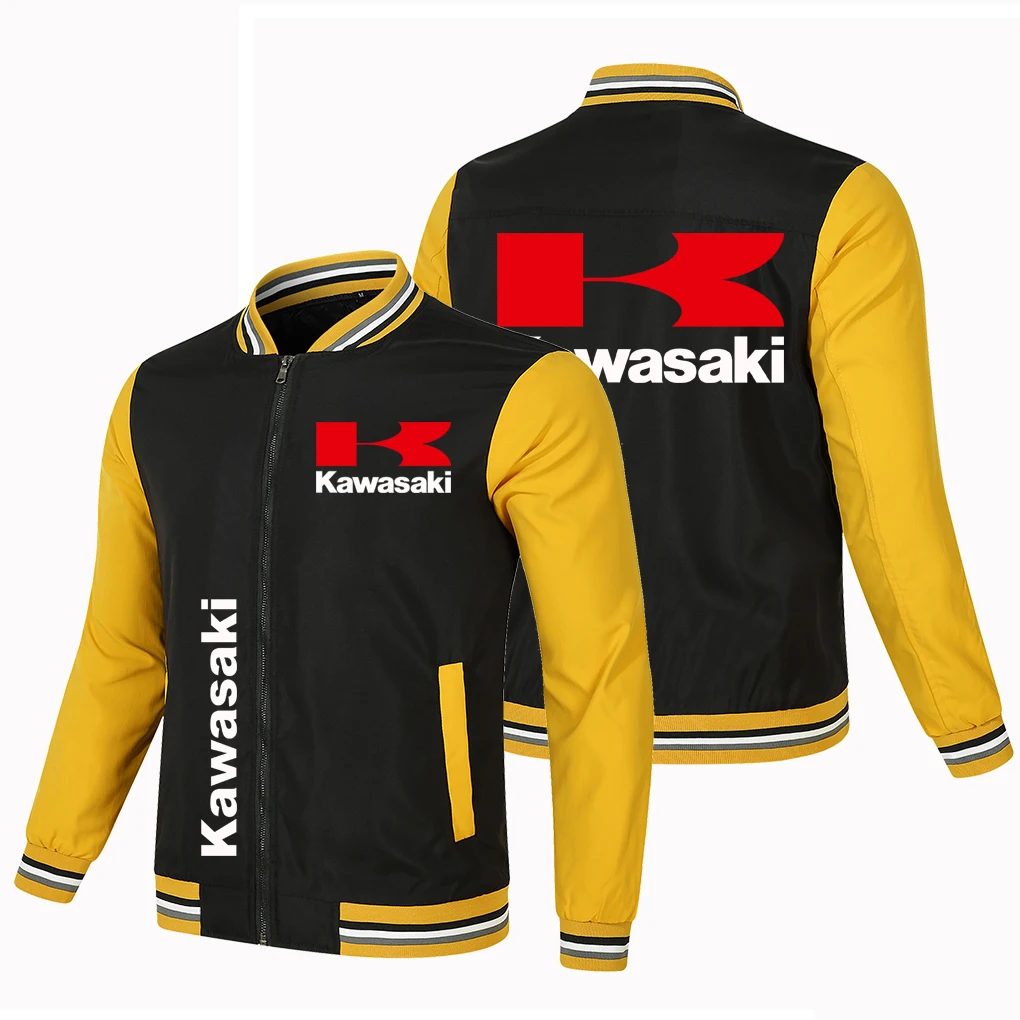 

Мужская мотоциклетная куртка с логотипом Kawasaki, повседневная спортивная байкерская куртка для мотокросса, брендовая мотоциклетная куртка с...
