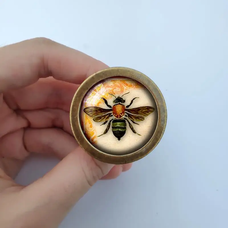 

Ручки для шкафа в форме пчелы, Стеклянная Ручка кабошона, ручка в форме купола, ручка-держатель для шкафа