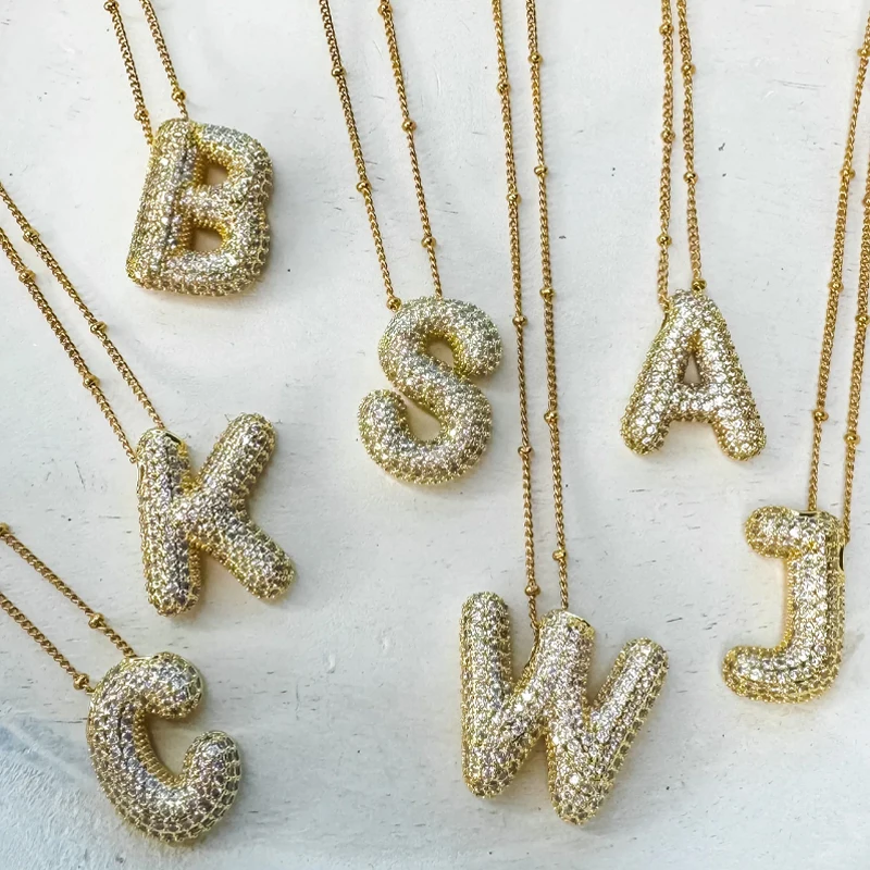 Цепочка с кулоном в виде букв инициала из нержавеющей стали