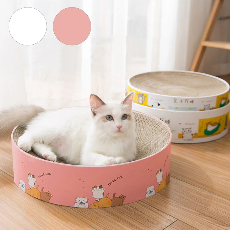 

Cat Toy Scratch Pad Corrugated Cat Scratcher Cardboard Scratching Bowl for Kitten Nail Scraper Lounge Couch Bed Modern Design