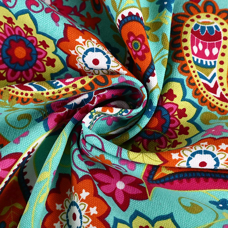Утолщенная полиэфирная хлопчатобумажная холщовая ткань с принтом шитье ручной