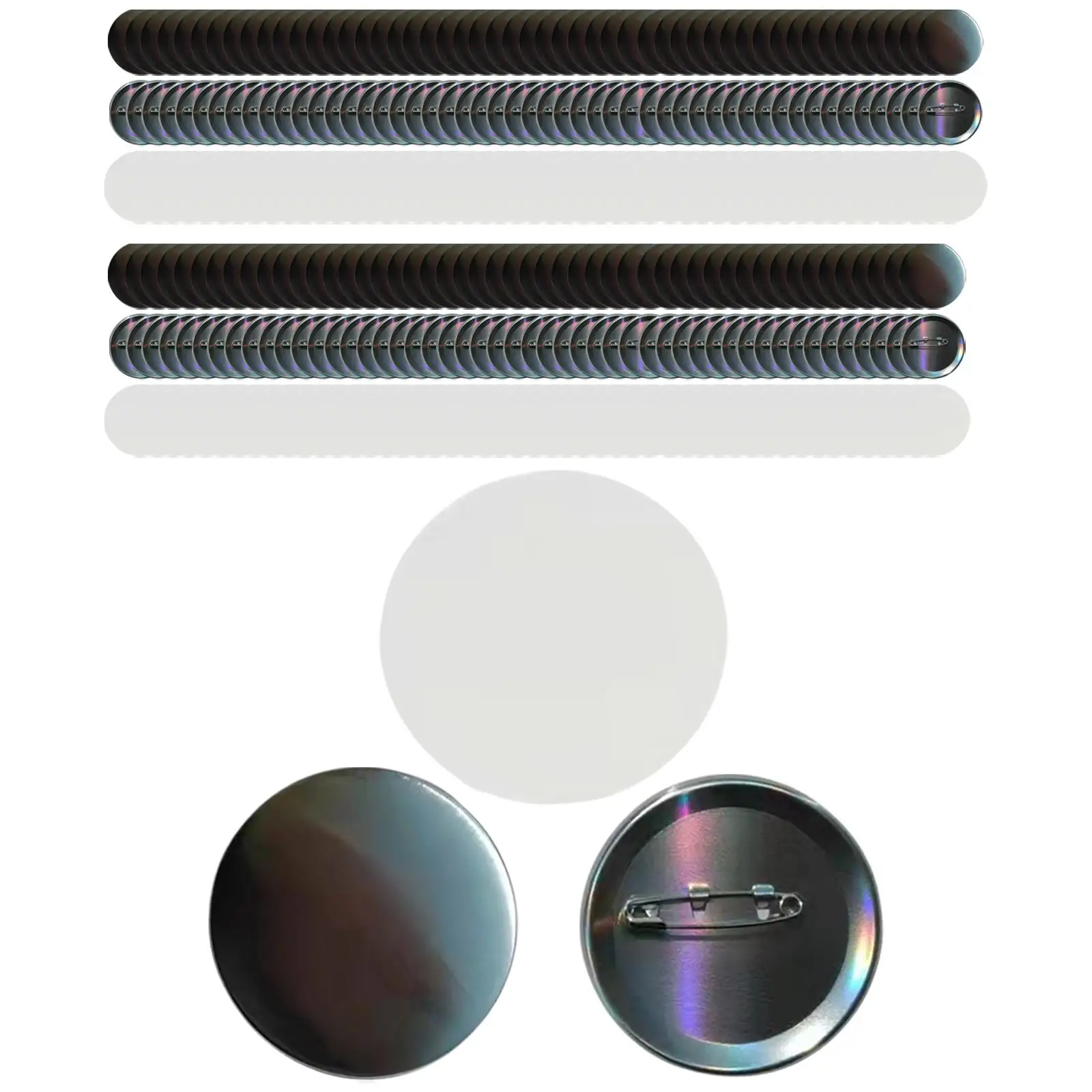 

300x 75mm Blank Button Badge Parts Component for Badge Maker Machine Presents Souvenirs Crafts Lover Adults