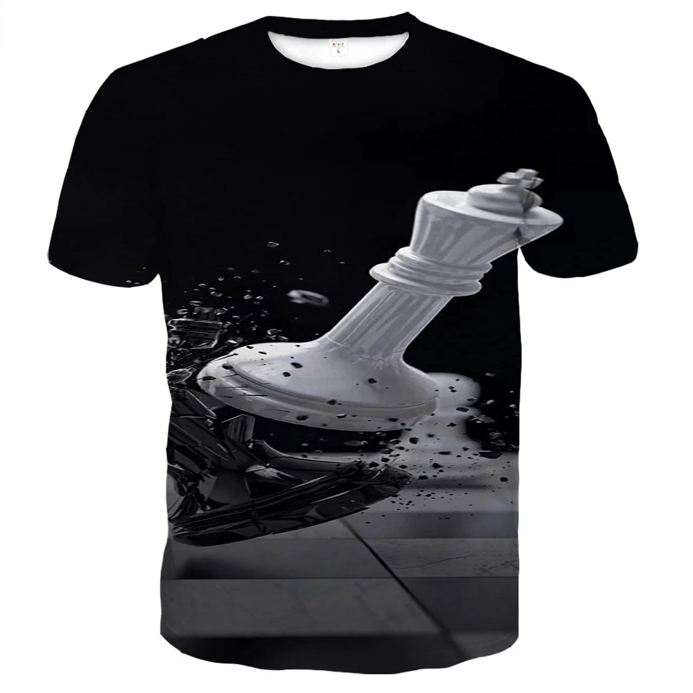 Мужская футболка с 3D-принтом круглым вырезом и коротким рукавом |