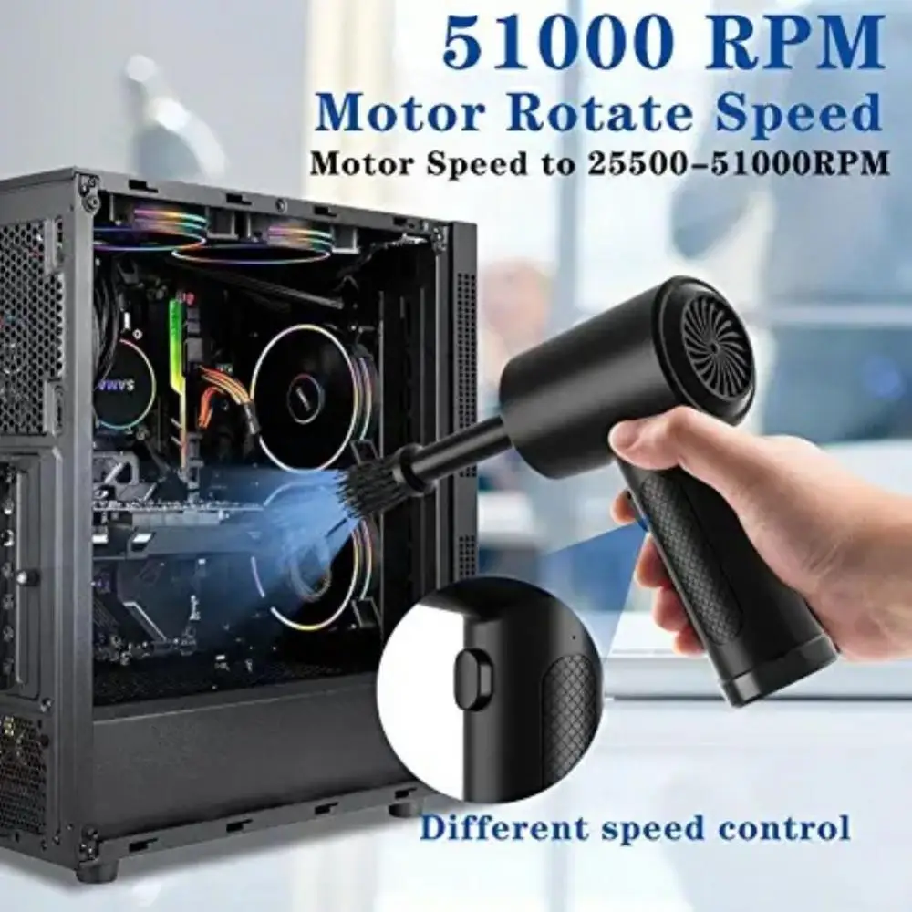 

Wireless Air Duster Vehicle Mounted Dust Remover 51000 RPM Electric Air Duster Compressed Air Blower Gun For Air Duster Computer
