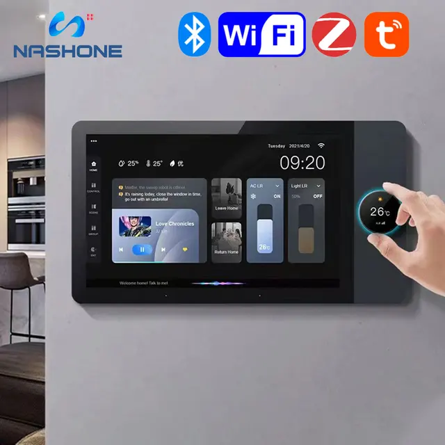 Tuya Smart Home 8" Scene Switch Control Panel Zigbee Gateway Inside,Smart Life App,Spotify Player Voice Control Via Google Home 6