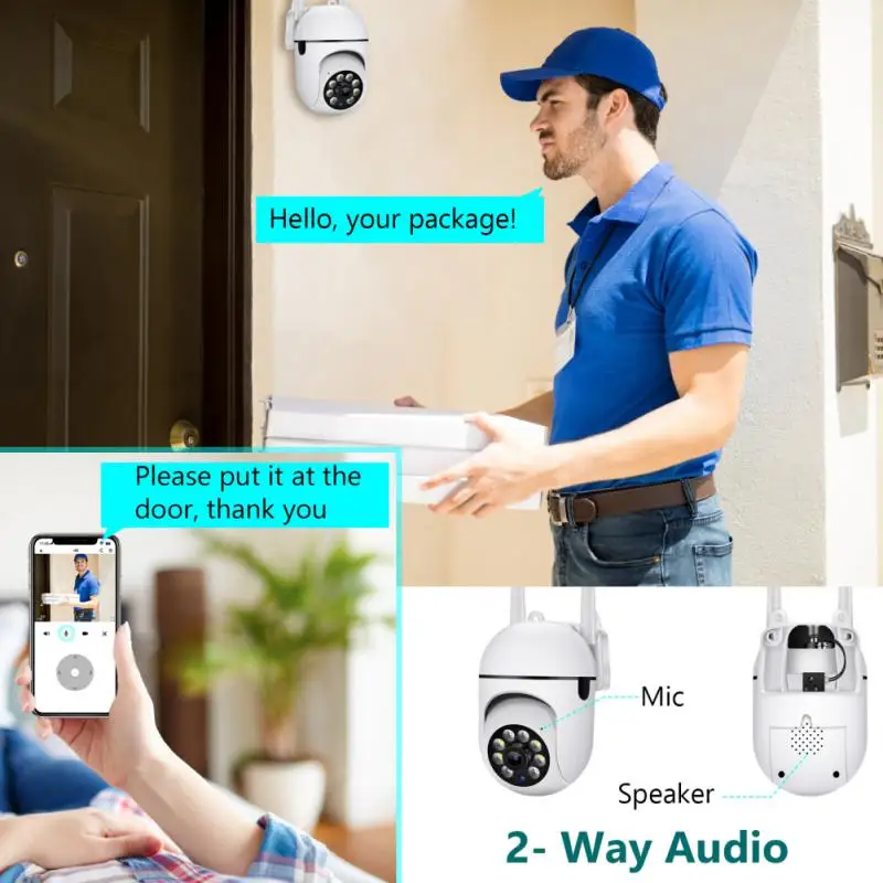 

Built-in Microphone 720p 4x Zoom Infrared Night Vision Ai Human Detection Mini Camera Wifi Ip Camera Smart Home Dual Frequency