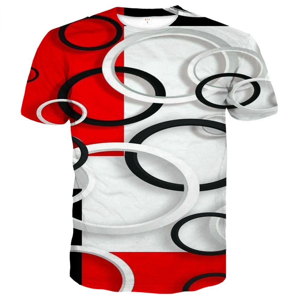 Мужская футболка с 3D-принтом круглым вырезом и коротким рукавом |