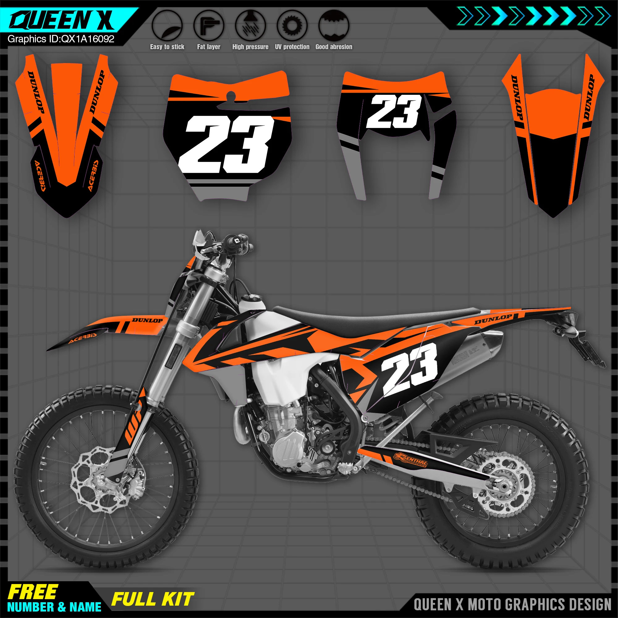 

QUEENX пользовательский мотоцикл для KTM 125 250 300 350 450 SX SXF 2016 2017 2018 EXC EXCF графическая фотография Фоновые наклейки Kit Decal