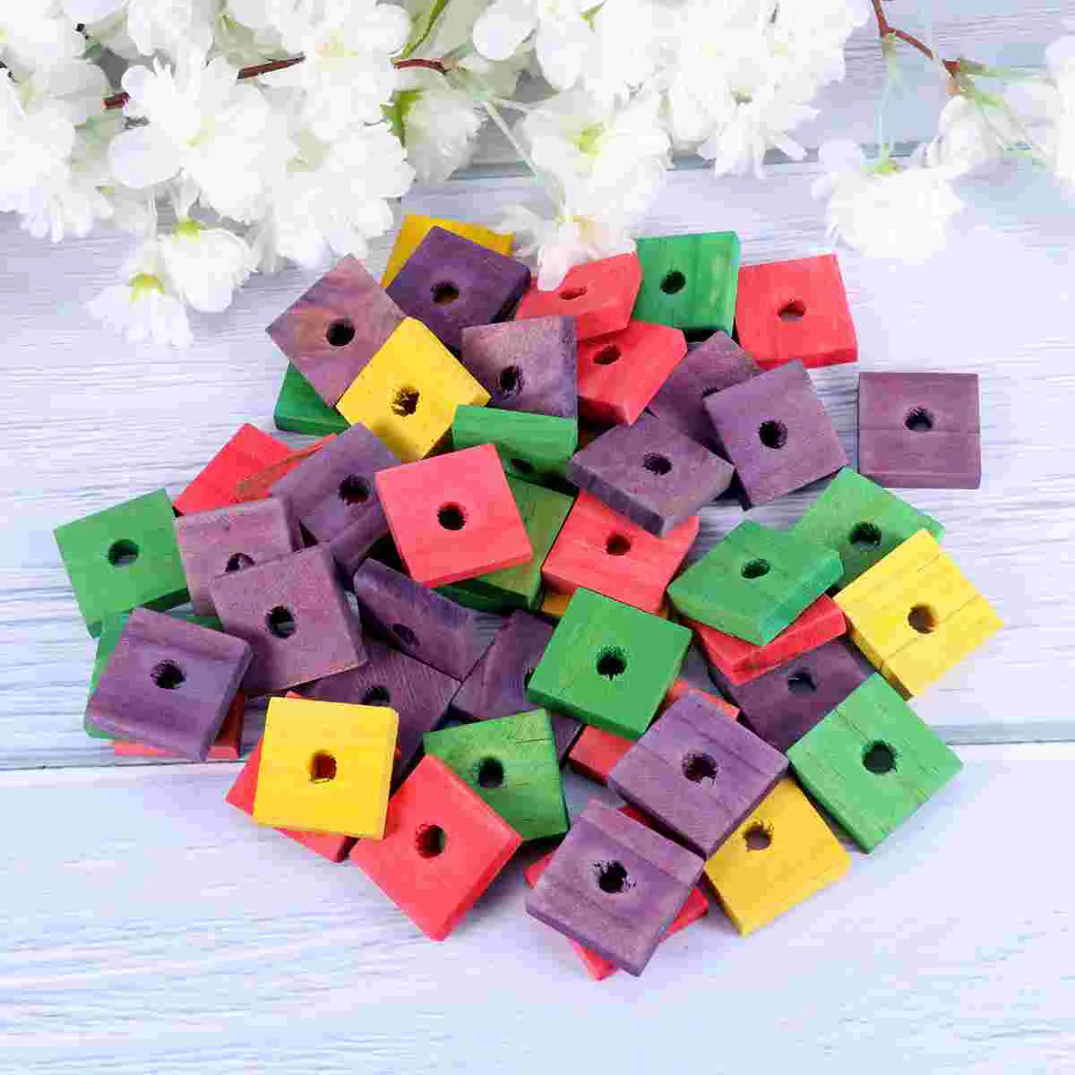 

Toys Parrot Bird Toy Cage Birds Bite Chewing Wooden Wood Parakeet Chew Accessories Diy Perches Biting Parts Chip Pendant Blocks