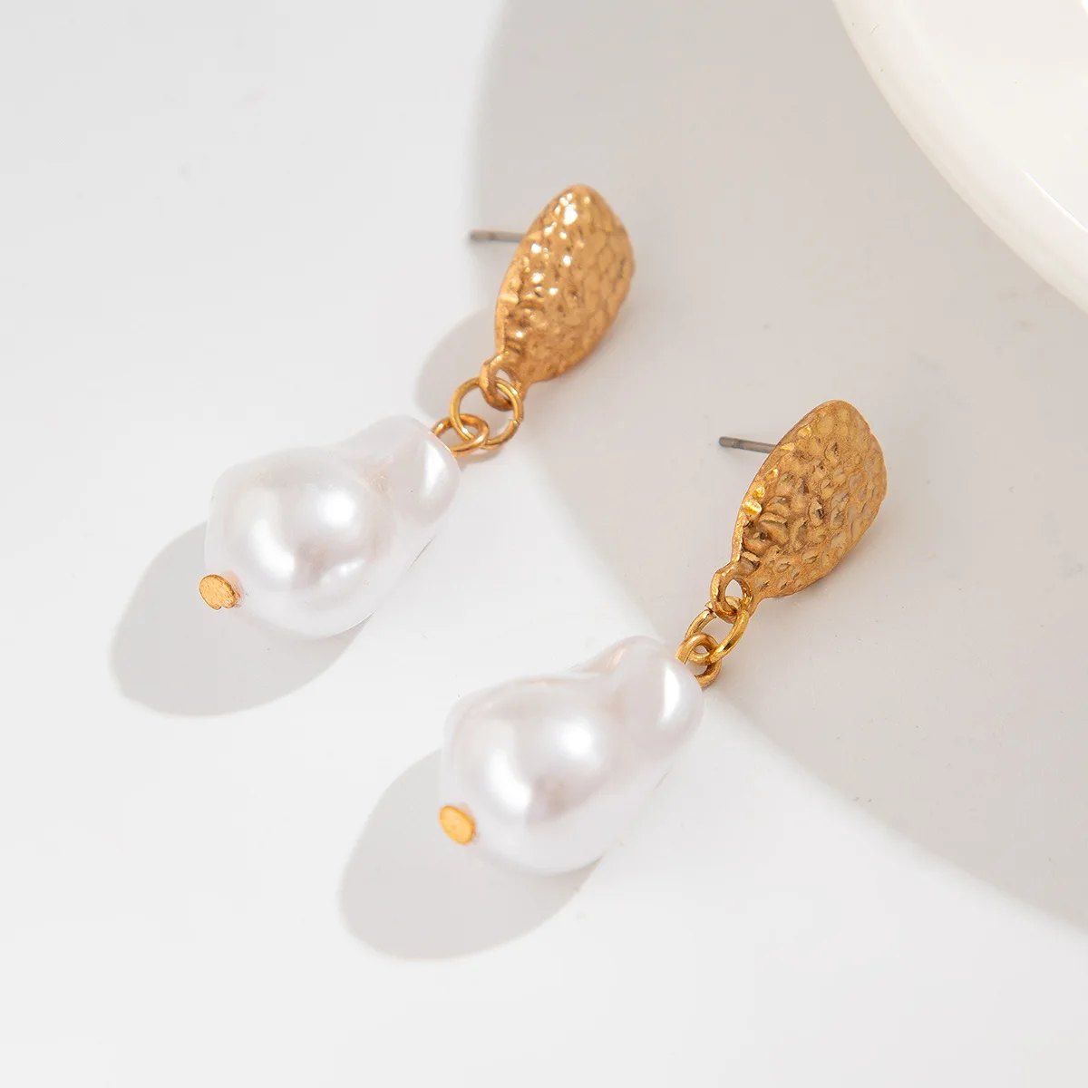 Элегантные серьги с искусственным жемчугом и геометрической тыквой в стиле