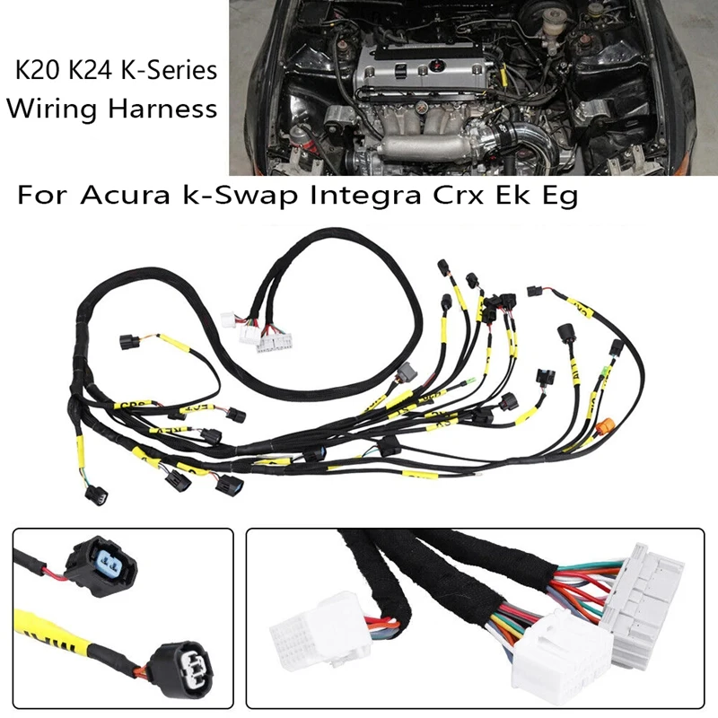 

Folded Engine Harness K20 K24 K-Series Wiring Harness Fit For Honda Acura K-Swap Integra Crx Ek Eg