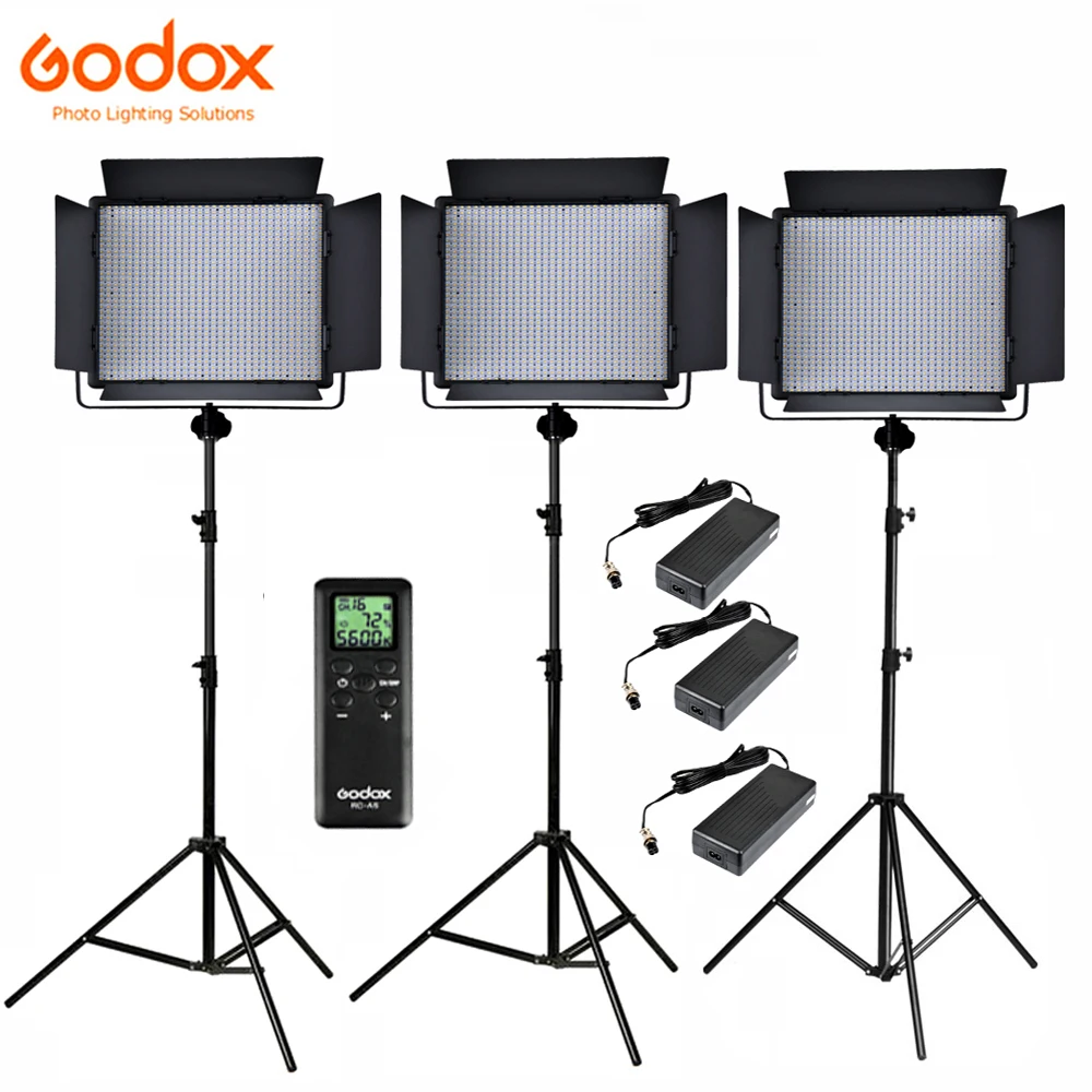 

Godox LED1000Bi II Bi-Color/ LED1000D II 5600K DMX Port Remote Control 1000 LED Video Light Continuous Lighting 2.8m Stand Kit