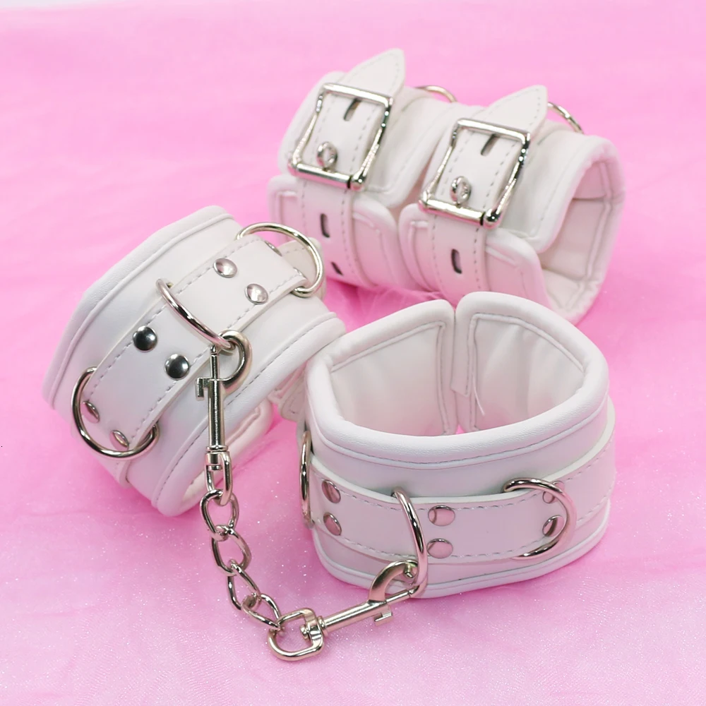 

PU Leather Erotic Handcuffs Foot Ankle Cuff BDSM Bondage Slave Fetish Sex Position Aid Bondage Gear Submissive Slave Cosplay Toy