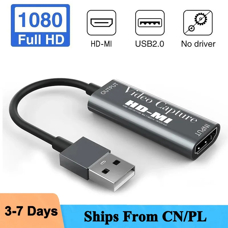 

Карта видеозахвата KuWFi, 1080P, USB, HDMI