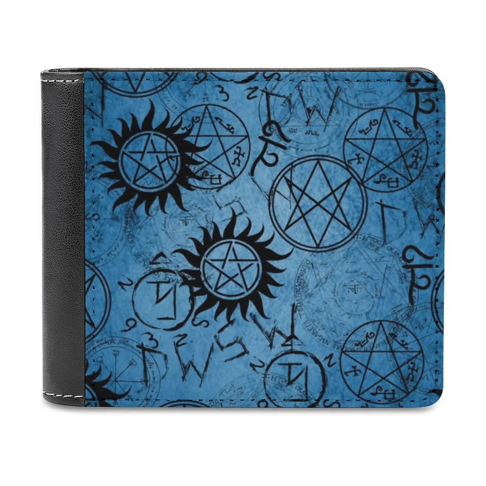 

Supernatural Blue Men's Wallet Leather Wallet Luxury Wallet Card Wallet Male Women Supernatural Spn Family Dean Sam Cas Castile