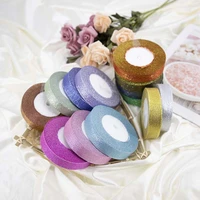 25ylot 61015202538mm colourful glitter satin ribbon for weeding christmas party gift flower baking packing bow card decor