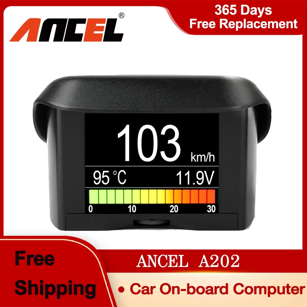 Автомобильный бортовой компьютер ANCEL A202 сканер obd2 измеритель скорости