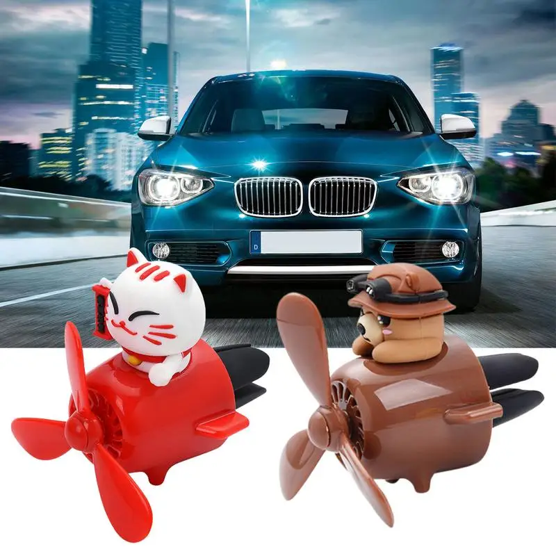 

New Car Air Freshener Auto Accessories Interior Perfume Diffuser Bear Pilot Rotating Propeller Outlet Fragrance Magnetic Design