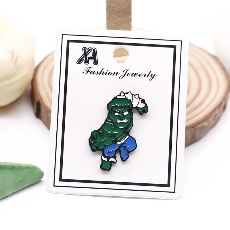 Булавка для детей Marvel Avengers Series с изображением героев комиксов Капитан Америка, Железного Человека и Халка, подарок в стиле фильма.