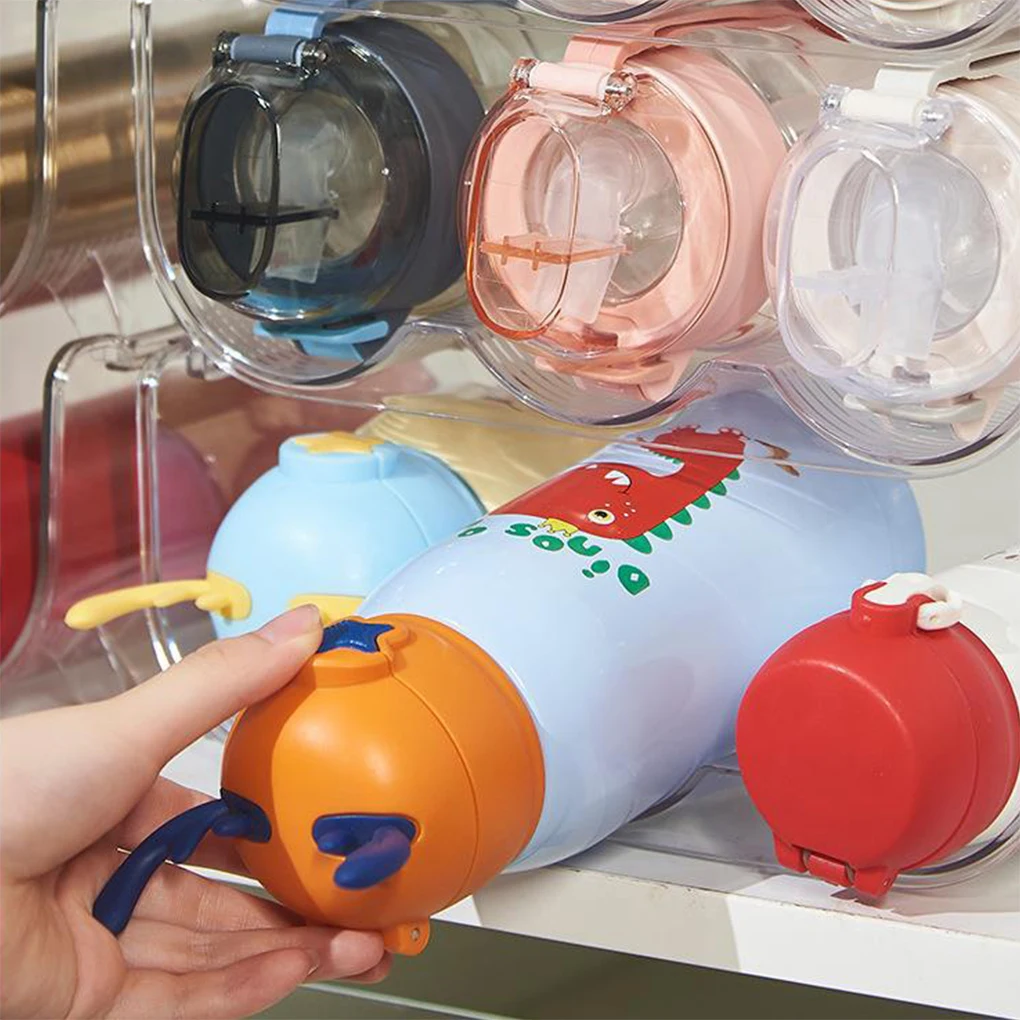 

Stackable Water Bottle Organizer Holder Hotel Kitchen Cabinet Freezer Cupboard Drink Beverage Storage Shelf 2 Grids